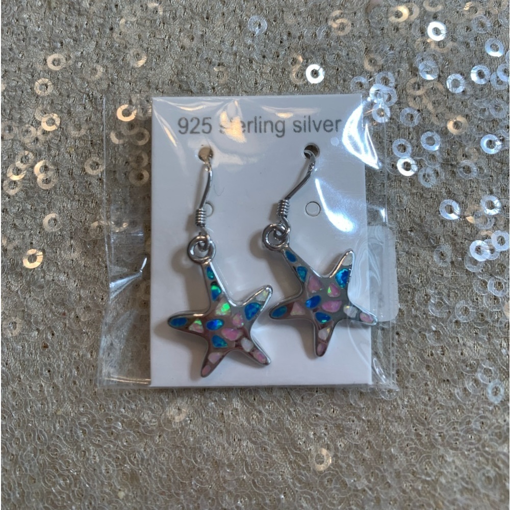 NWT Sterling Silver “Dancing Starfish” opal pendant & earrings 💕💕 new line - Picture 3 of 8